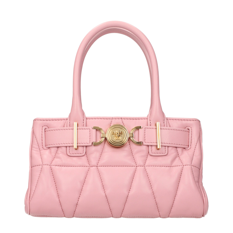Pink leather handbag-null