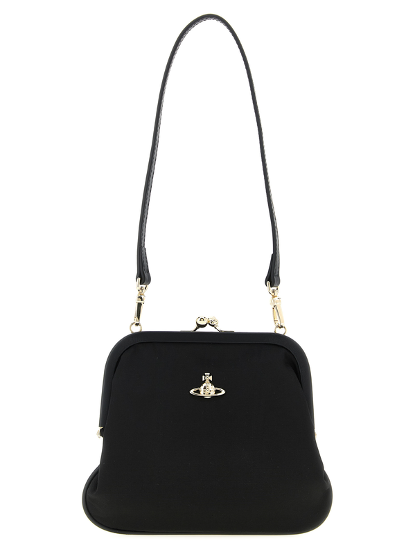 Black viscose clutch bag-null