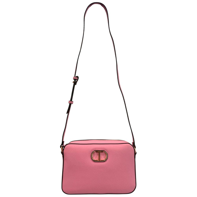 Pink pu women crossbody bag-null