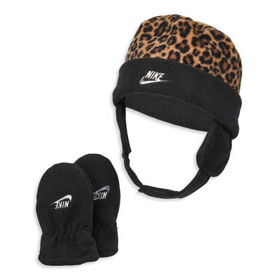 Nike leopard baby trapper set, Black / Gold, medium