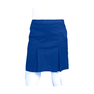 Primary school skirt with 2 front pleats and adjustable waistband, Navy, medium