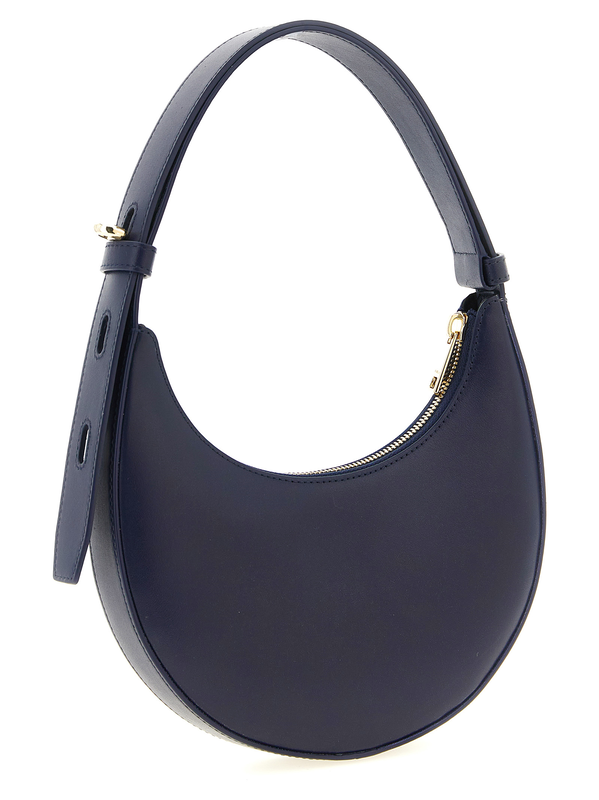 Blue calfskin shoulder bag-null
