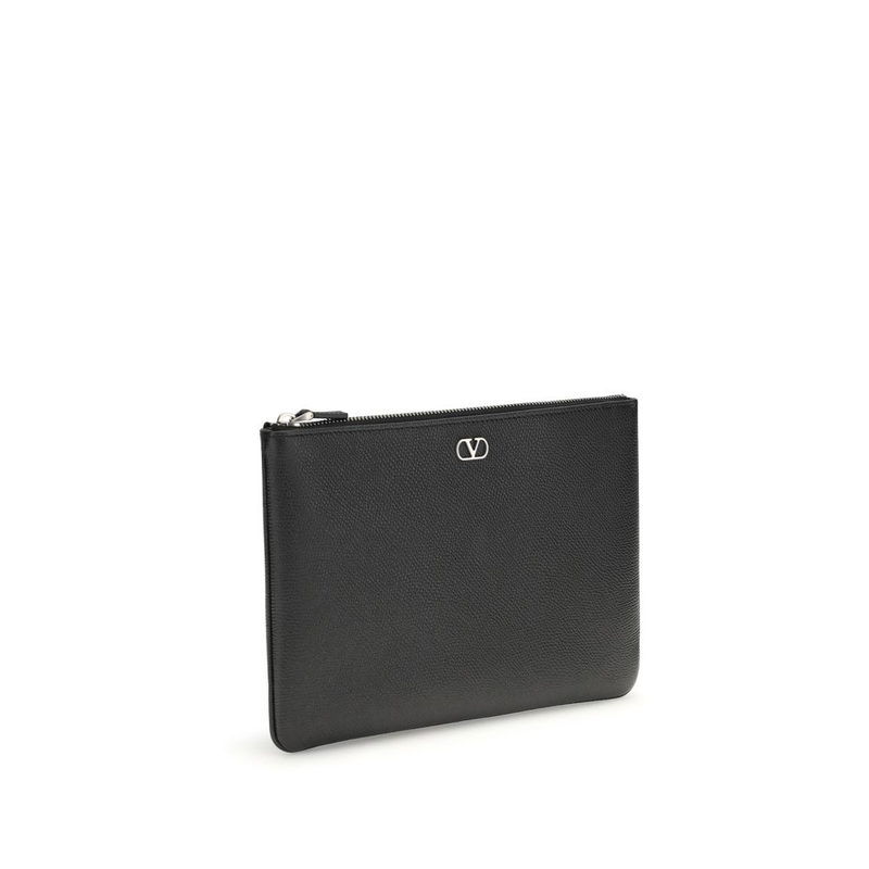 Black calf leather bos taurus clutch bag-null