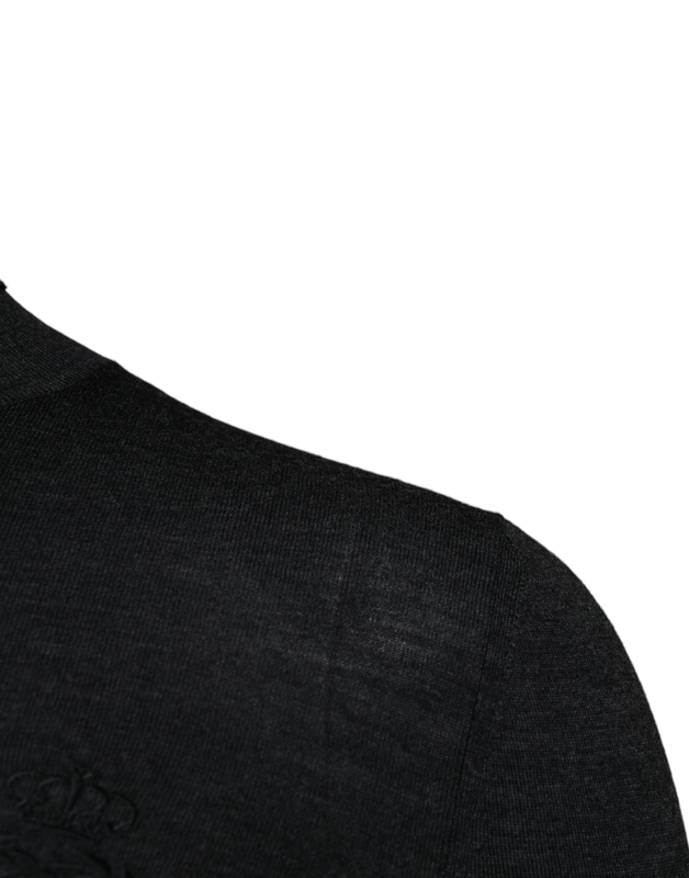 Black wool turtle neck men pullover sweater-null