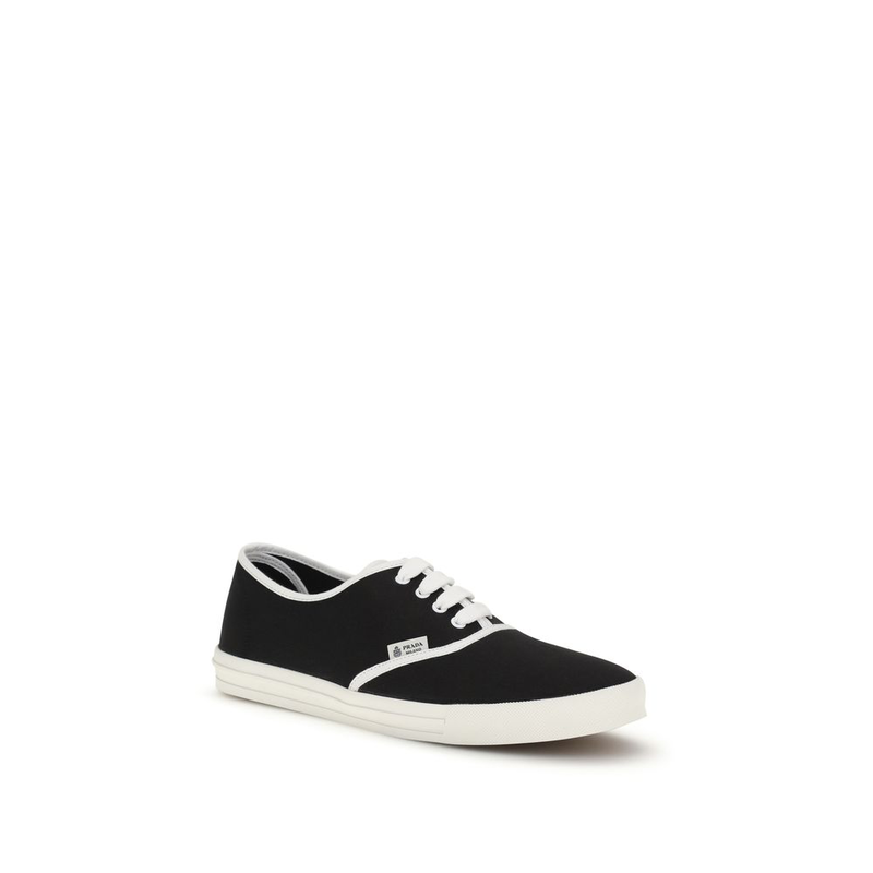 Black cotton athletic sneakers-null