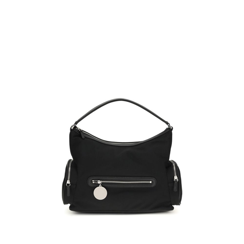 Black nylon shoulder bag-null