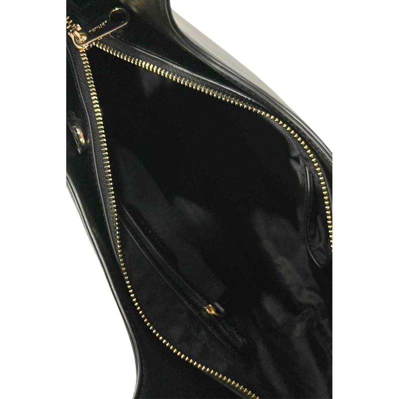 Black pu women shoulder bag-null