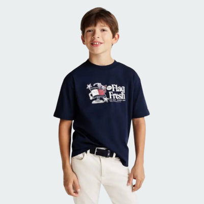 Flag fun tee, Blue, medium