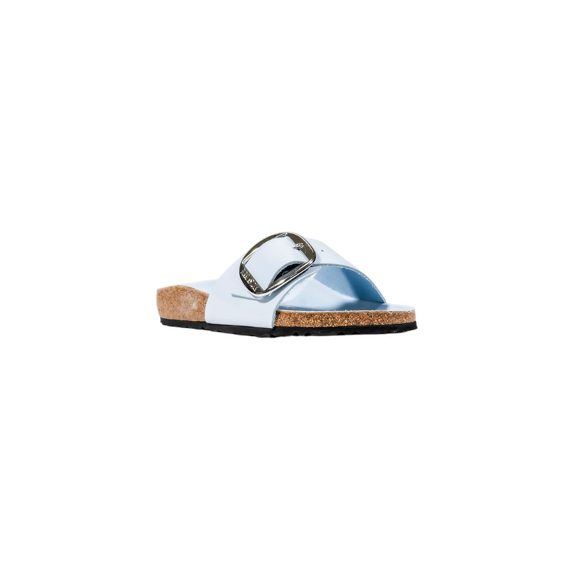 Blue artificial leather flat sandals-null