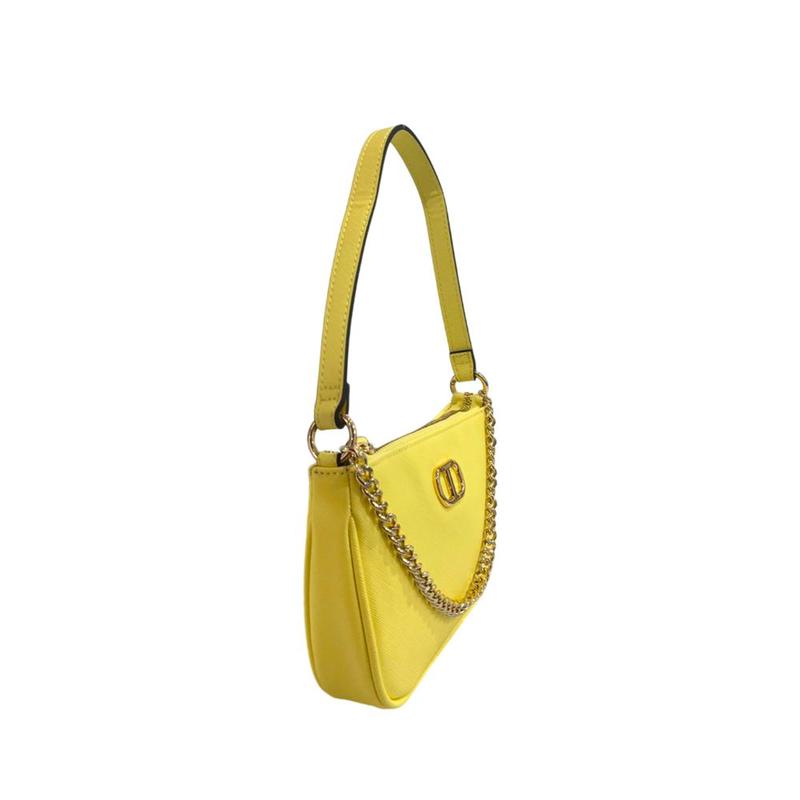 Yellow pu women shoulder bag-null
