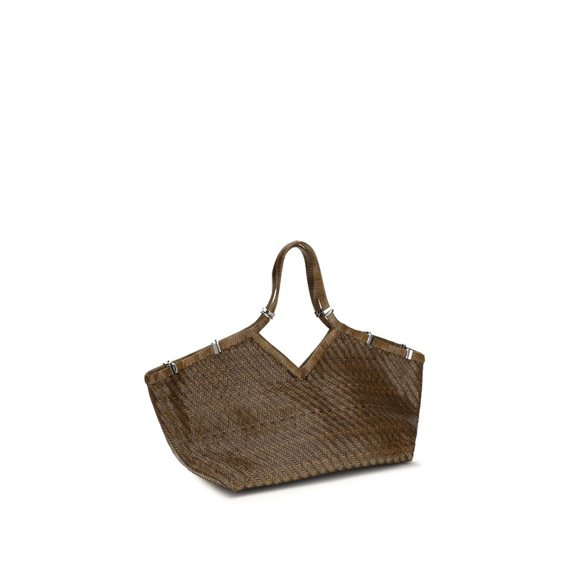 Brown buffalo leather handbag-null