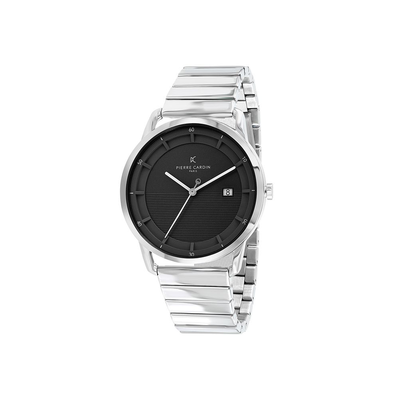 Gray stainless steel dress watch-null