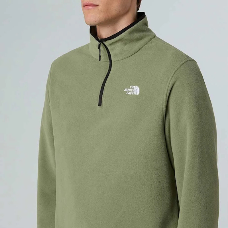 The north face m glcr flc 1/4 zip jkt bark mist, medium-null