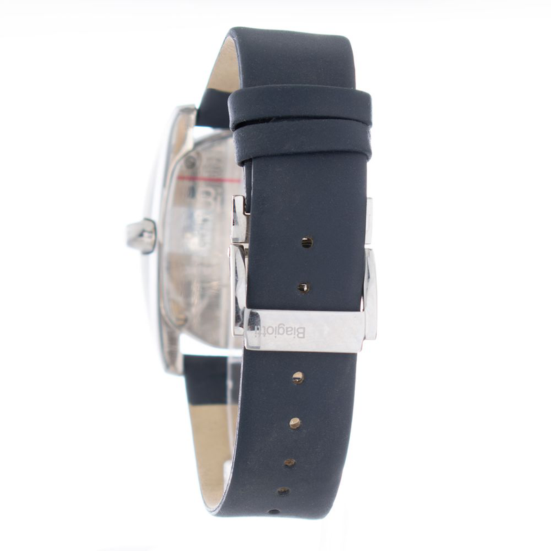 Blue leather dress watch-null