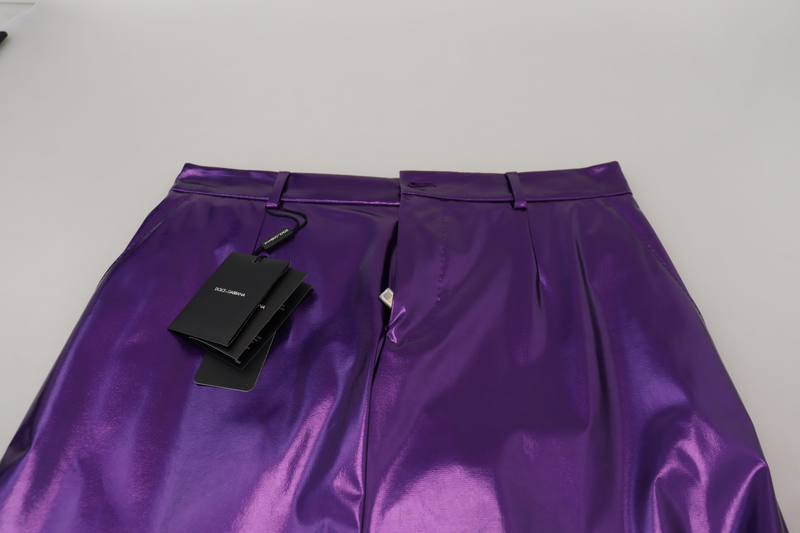 Purple shining men casual pants-null