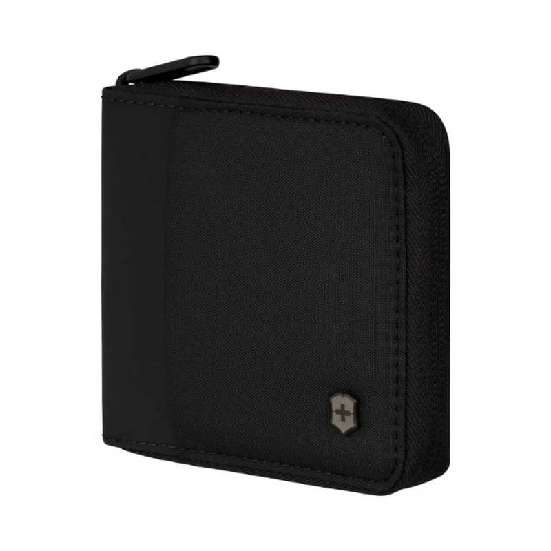 Travel essentials, zip-around wallet, black-null