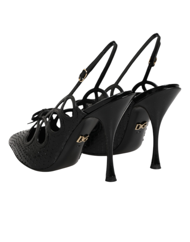 Leather high heels slingback shoes-null