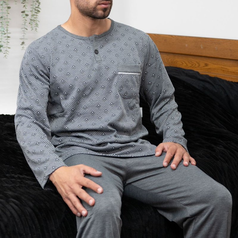 Mens pajamas in flanel fabric #2462 image number null