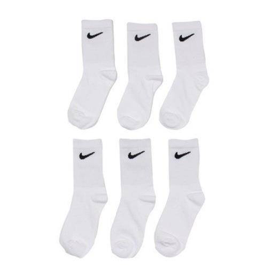 Kids basic pack crew 6-pairs socks, Black / White, medium
