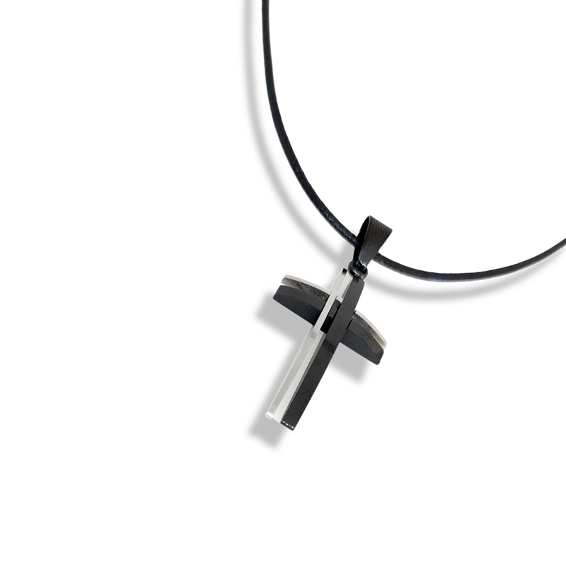 Necklace cross modern - stainless steel - no chain(only pendant)-null