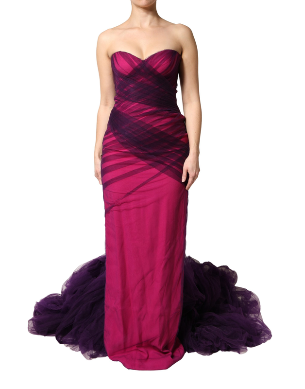 Pink black strapless sheath mermaid  dress-null