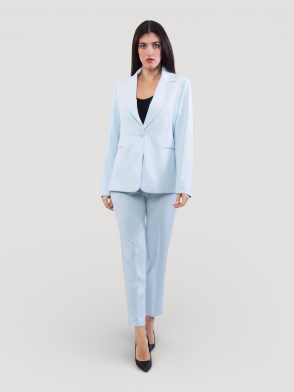 Tailored slim-fit trousers - sky blue-null