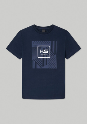 Hackett man sport classic fit t-shirt hm500801, Navy, medium