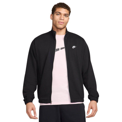 Sportswear club knit jacket mens, Black / Black / White, medium