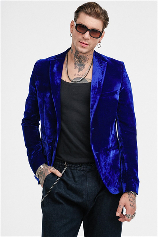 Product image: Stefan velvet elastic slim fit blazer-null