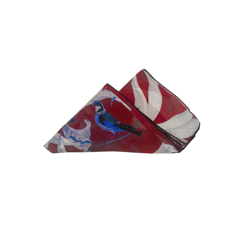 Red silk women scarf-null