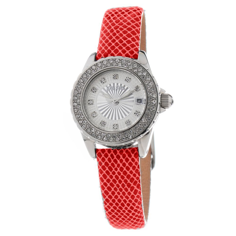 Multicolor leather dress watch-null