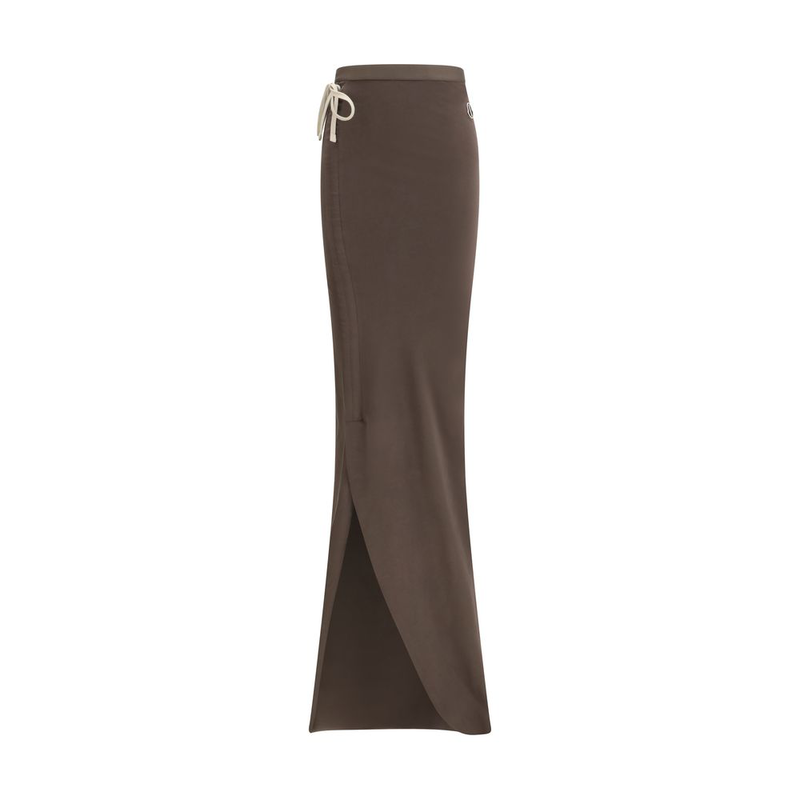 Brown cotton long skirt-null