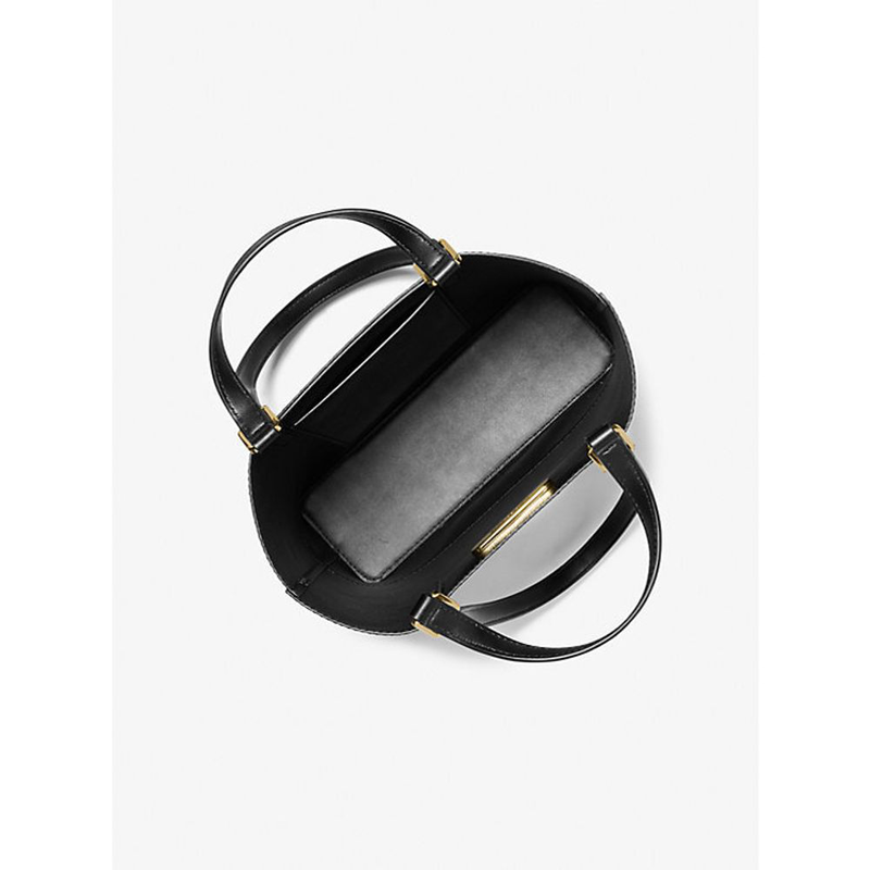 Black leather shoulder bag-null