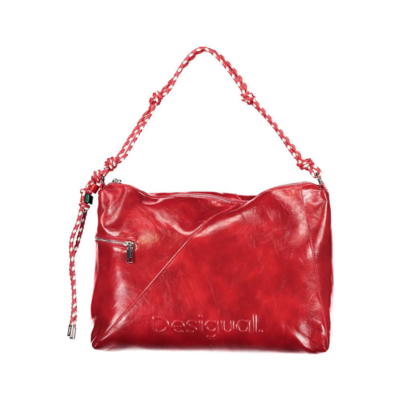 Red polyurethane women handbag-null