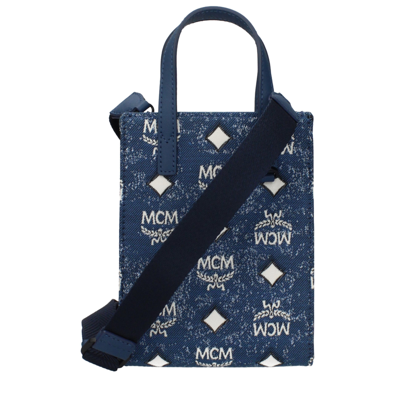 Blue fabric handbag-null