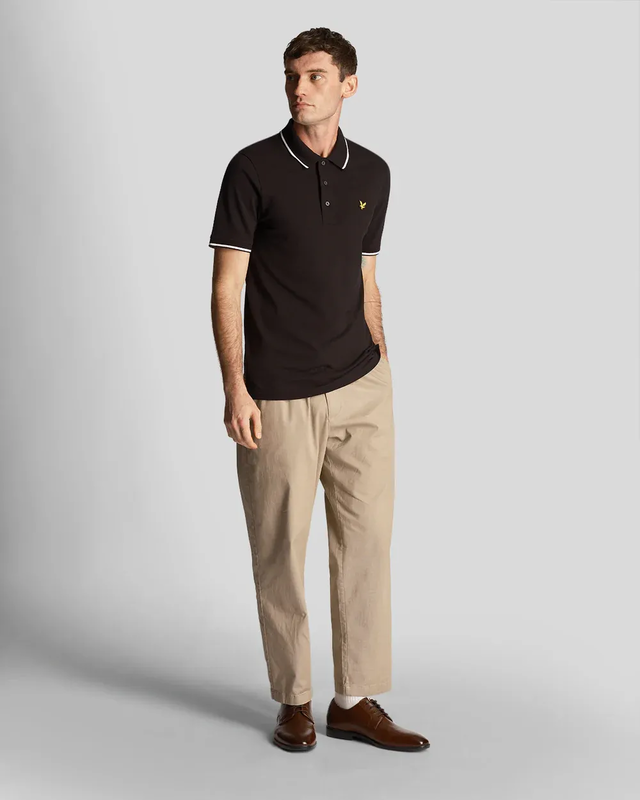 Product image: Tipped polo shirt w395 jet black/ white-null