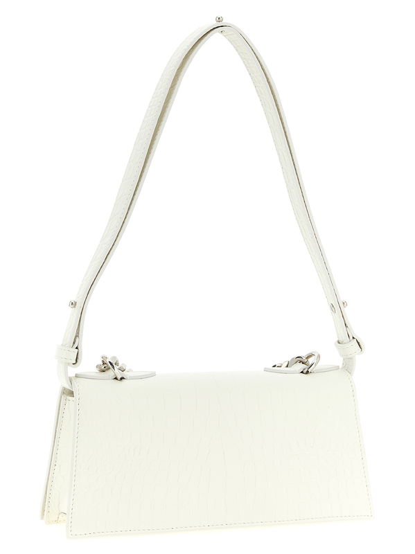 White calfskin shoulder bag-null