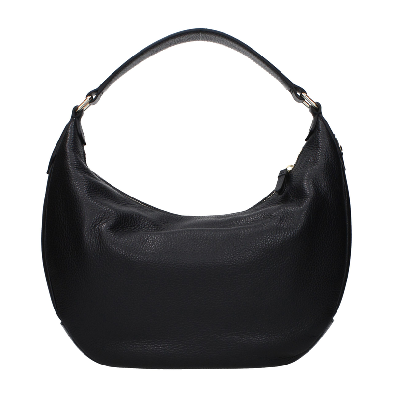 Black leather shoulder bag-null