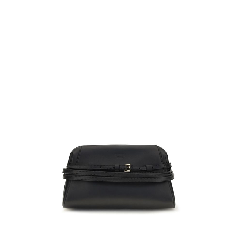 Black goatskin clutch bag-null