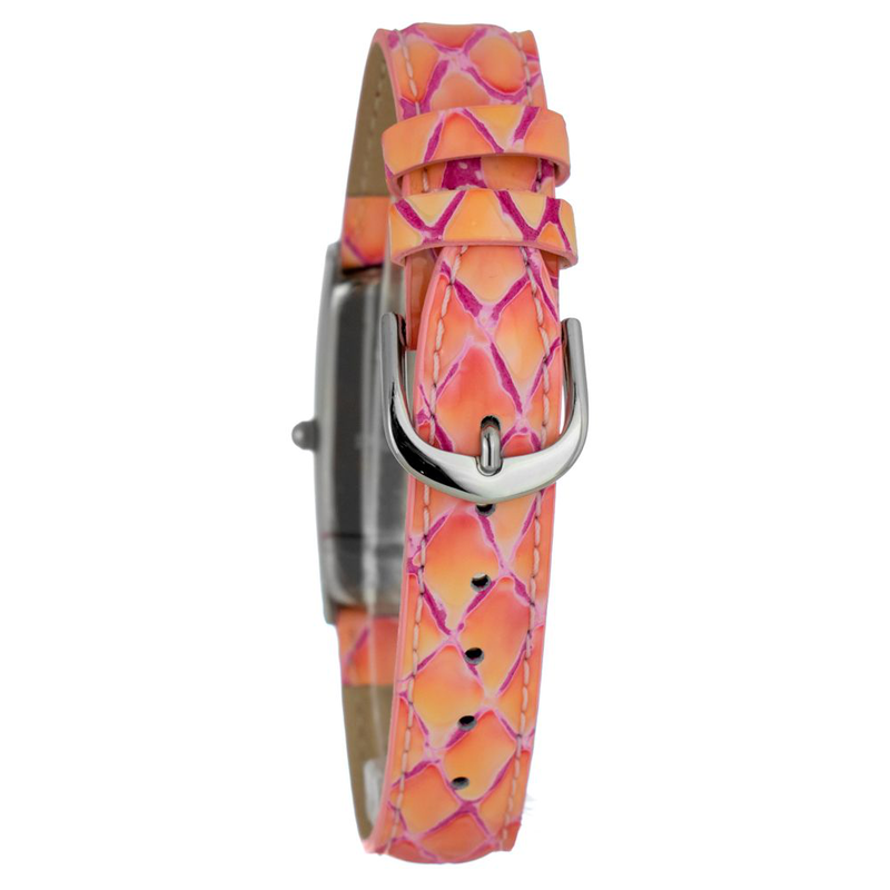 Bicolor leather dress watch-null