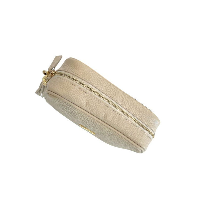Beige cowhide leather women crossbody bag-null