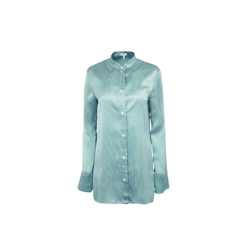 Blue silk pattern shirt-null