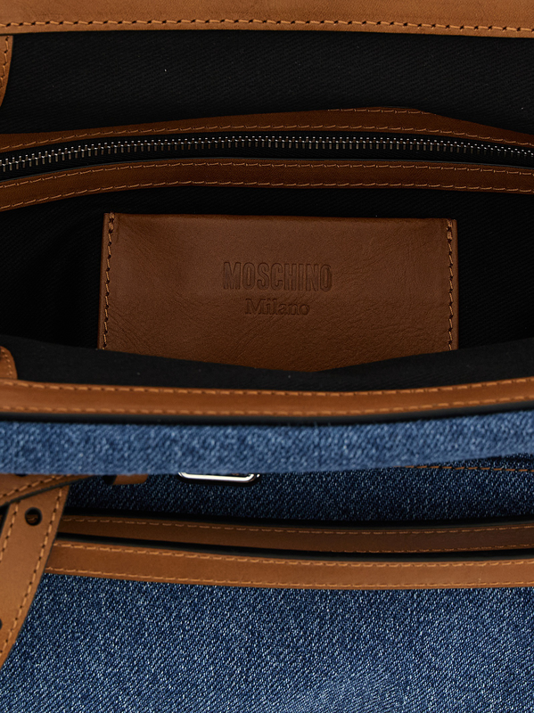 Blue cotton clutch bag-null