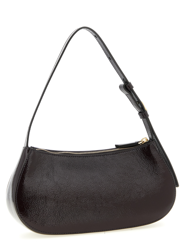 Purple calfskin shoulder bag-null