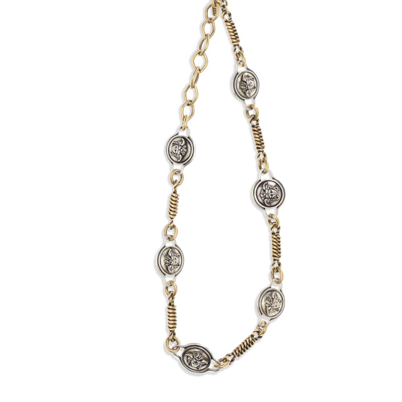 Silver brass necklace-null