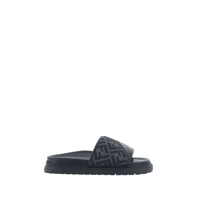 Gray fabric sandals-null