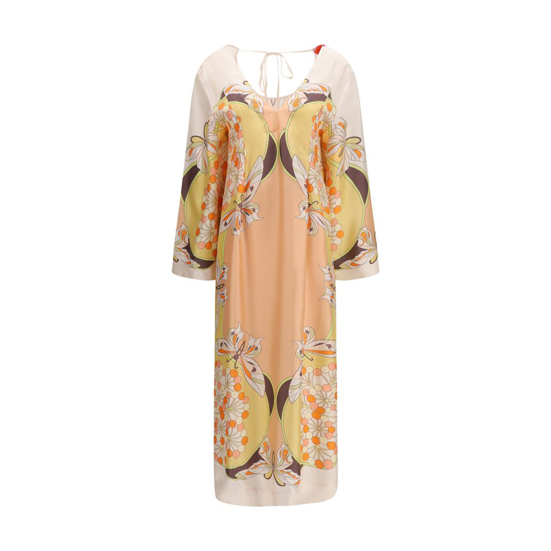 Multicolor silk casual dress-null