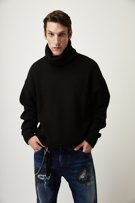 Stefan the ink islands turtleneck knitwear, Black, medium