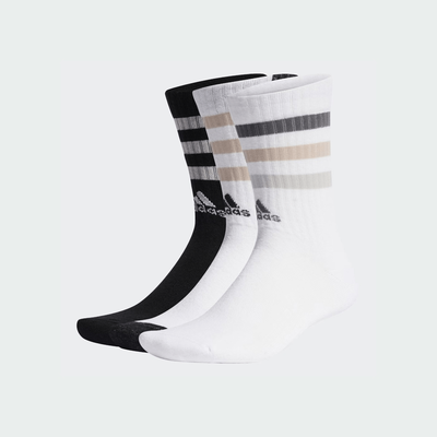 Adidas bold 3-stripes cushioned crew socks 3 pairs ic1279, , medium
