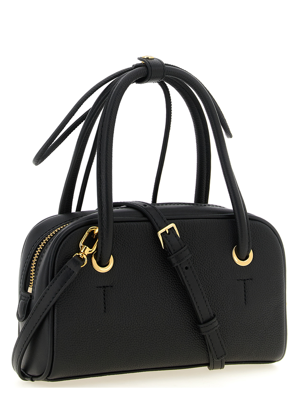 Black calfskin handbag-null